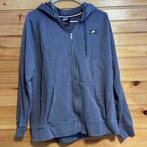 Nike Full Zip Long Sleeve Hoodie Large Gray